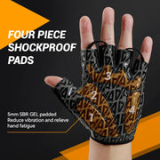 Bike Cycling Sports Gloves: Half Finger Bicycle Gloves for Men Women with 5MM Gel Pad - Anti-Slip Exercise Workout Gloves for Gym Motorcycle