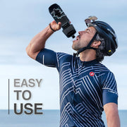 PAX 24oz Sports Black Water Bottle, Squeeze To Squirt Water Bottle, Biking Cycling Bottles Fit In Bike Cages, BPA Free, Great for Adults & Youngsters