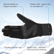 OZERO Winter Touchscreen Gloves for Men: Warm Running Gloves Windproof Water Resistant - Lightweight Thermal Glove for Hiking Cycling Driving